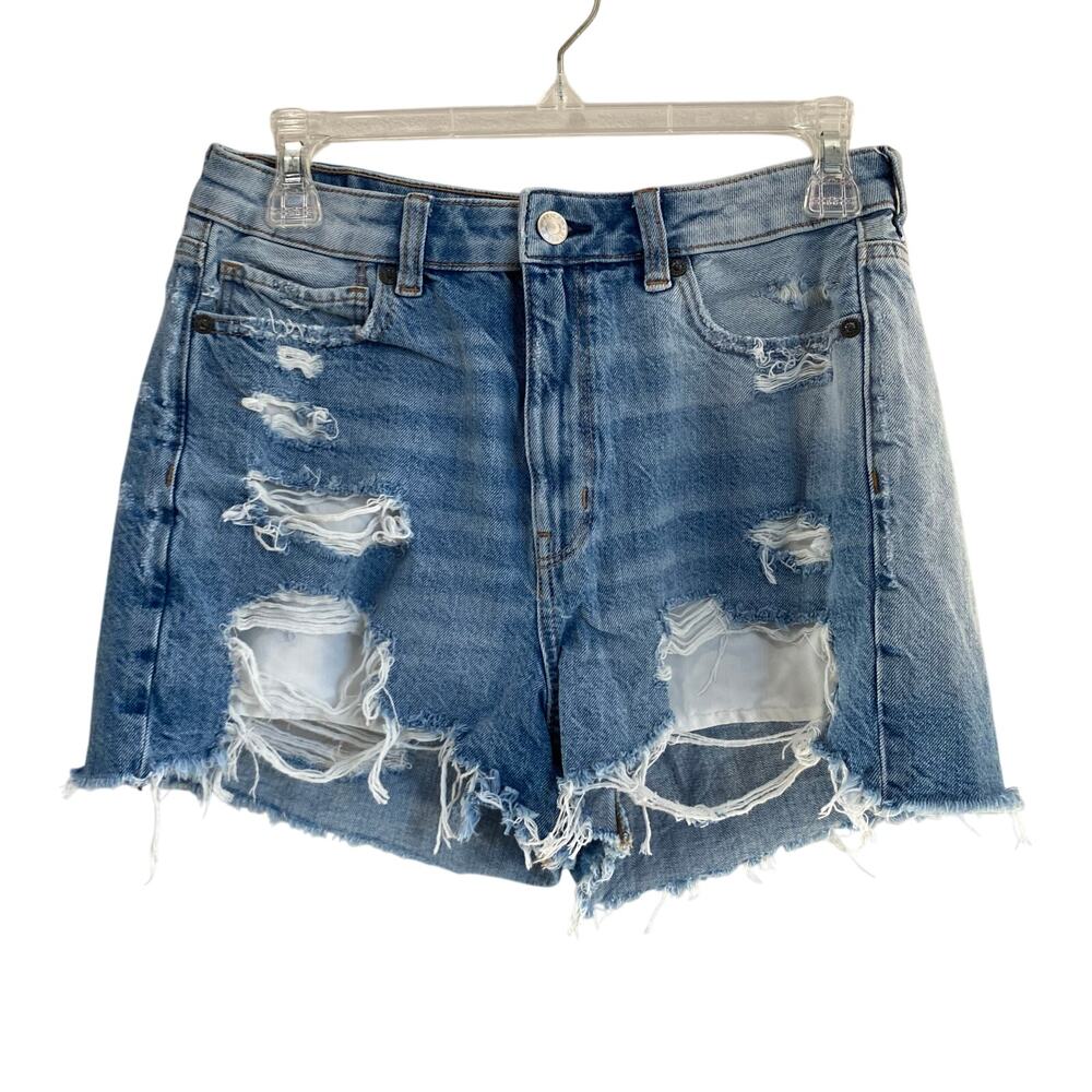 American Eagle Distressed Mom Denim Shorts Sz 8